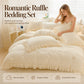 🛏️ 50% RABATT!✨ Enfärgat 4-delat sängklädesset med mjuka volangkanter, mjukt och mysigt för alla sovrum🌸