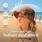 Fransk stil med rosett 👒 — Andningsbar vävd design, bred vågig brätte, solskydd och ansiktsminskande effekt. Justerbar passform (blåser inte bort!), vikbar och packbar 🌊