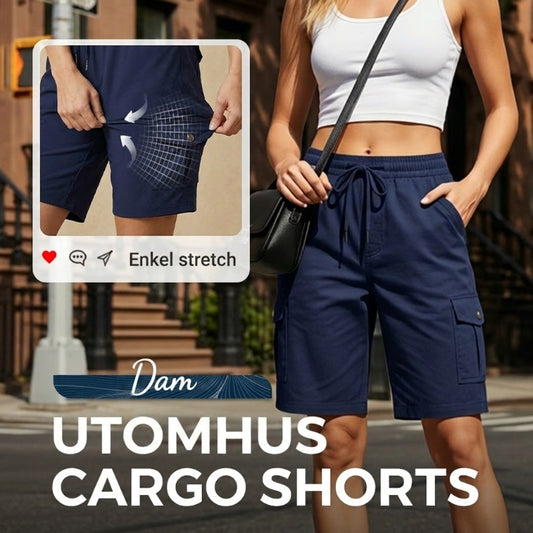 🩳 50% RABATT NU! ☀️ Kvinnas Snabbtorkande Cargoshorts med Fickor – UPF 50+, Justerbar Dragsko & Avslappnad Passform 🎒