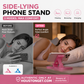 📱🔥🎁Köp 1 få 1 gratis🔥 Telefonstativ med flera vinklar som passar för liggande ställning – justerbar telefonhållare för skrivbord med tre lägen, stabilt stöd för handsfree-användning i sängen, på soffan och vid skrivbordet