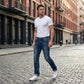 👖 55% RABATT! 🔥 Moderna Stretchjeans i Slim Fit – Vintage-tvättad, Bekväm Stretch & Perfekt för Vardagsbruk 💙