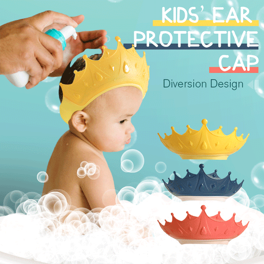 🛁 50 % RABATT! 👧 Inget vatten i ögonen under badet – Barnens Öronskyddsmössa, mjukt material, flexibel passform, skyddar vid hårtvätt👑