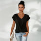 👚 50% RABATT! 💃 Elegant Kortärmad T-shirt med Vriden V-ringning – Mjukt Tyg, Figursydd Silhuett & Perfekt För En Stilren Vardagslook 🌸