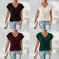 👚 50% RABATT! 💃 Elegant Kortärmad T-shirt med Vriden V-ringning – Mjukt Tyg, Figursydd Silhuett & Perfekt För En Stilren Vardagslook 🌸