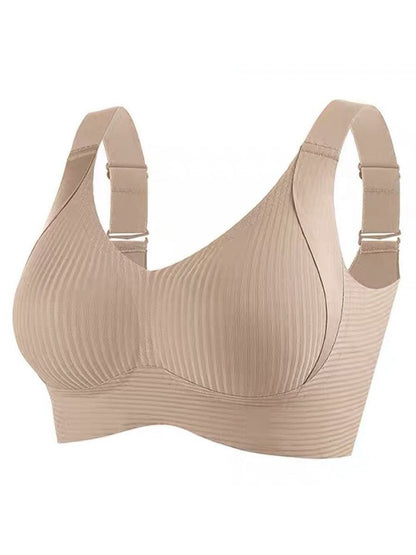 🎁Köp 1 få 1 gratis💕Ribbad push-up-bh utan bygel för kvinnor, med justerbar passform