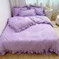 🛏️ 50% RABATT!✨ Enfärgat 4-delat sängklädesset med mjuka volangkanter, mjukt och mysigt för alla sovrum🌸