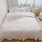 🛏️ 50% RABATT!✨ Enfärgat 4-delat sängklädesset med mjuka volangkanter, mjukt och mysigt för alla sovrum🌸