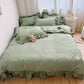 🛏️ 50% RABATT!✨ Enfärgat 4-delat sängklädesset med mjuka volangkanter, mjukt och mysigt för alla sovrum🌸