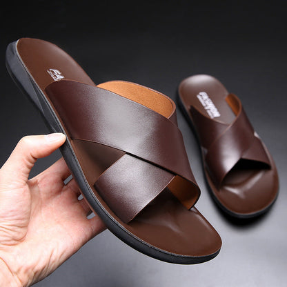 🏖️🔥HEUTE 50% RABATT AUF ALLE MODELLE🔥🏖️ NEUE HERREN-STRANDSANDALEN AUS ECHTEM LEDER™👞🌞
