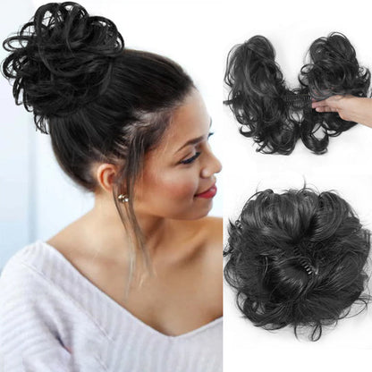 🎀 50% RABATT 💇 Rörig bulleförlängning, voluminöst hårstycke för kvinnor ✨