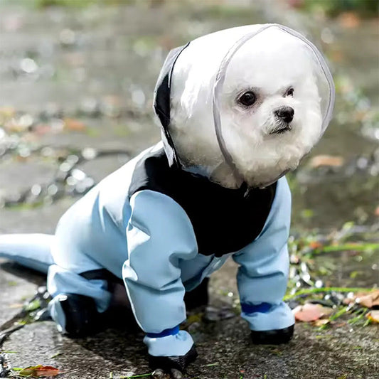 🐶50% RABATT🌧️Heltäckande hundregnrock med huva, skyddar hela hunden vid promenad💦