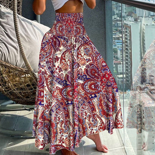 👗 50% RABATT NU! 🌸 Kvinnors Flödande Floralt Högmidje Kjol – Avslappnad Passform, Andningsbar & Feminina – Perfekt För Dag Eller Kväll ✨