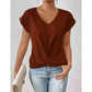 👚 50% RABATT! 💃 Elegant Kortärmad T-shirt med Vriden V-ringning – Mjukt Tyg, Figursydd Silhuett & Perfekt För En Stilren Vardagslook 🌸