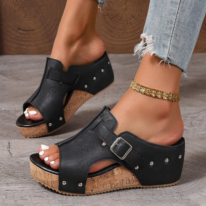 👡 50 % rabatt! 🌞 Sandaler med kilklack för damer – vadderade, lätta och bekväma sulor, halkfria ✨