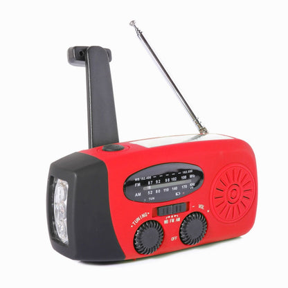 📻 50% RABATT ☀️ Multifunktionell nödradi med sol & vevladdning, powerbank och vädervarning för utomhusbruk