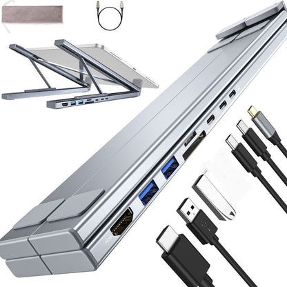 💻 50% RABATT 🔌 | USB-C Dockningsstation med Laptopställ – 8-i-1, 4K HDMI & Snabbladdning