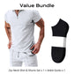 ☀️👕 50% RABATT! | Sommarcasual Set – Våffelskjorta med Dragkedja & Matchande Shorts!