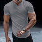 🏋️ 50% RABATT 👕 | Enfärgad Herr-T-shirt – Sportig Slimfit & Unik V-ringning