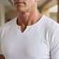 🏋️ 50% RABATT 👕 | Enfärgad Herr-T-shirt – Sportig Slimfit & Unik V-ringning