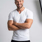 🏋️ 50% RABATT 👕 | Enfärgad Herr-T-shirt – Sportig Slimfit & Unik V-ringning
