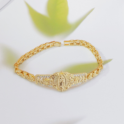 📿 50% RABATT NU! 🌸 Elegant ihålig blomma Jungfru Maria armband – Delikat design & hypoallergen – Perfekt för dagligt tro-inspirerat bruk – andlighet möter stil ✨🙏