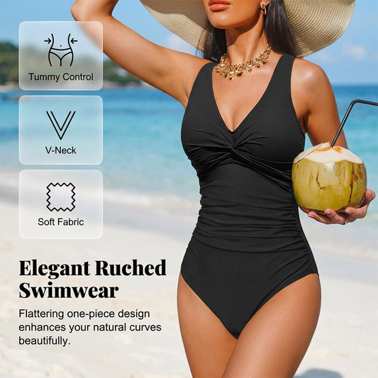 👙✨ 50% RABATT! Baddräkt med Magkontroll – Smickrande Passform