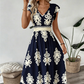 👗 50% RABATT! 🌸 Maxiklänning med V-ringning och barockmönster för kvinnor – Elegant, ledig & perfekt för sommarfester, bröllop eller romantiska utekvällar ✨