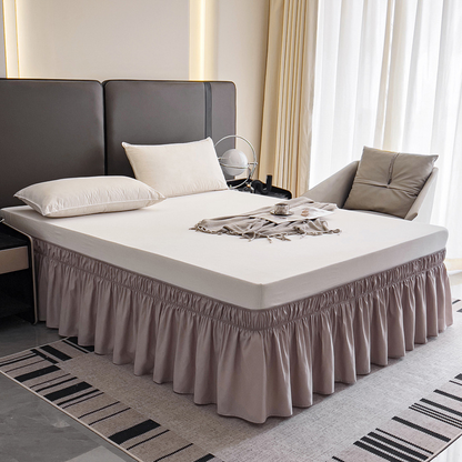 🛏️ 50% RABATT! ✨ Justerbar sängkjol med elastiskt bälte, nedfällbar kant, snabb installation 🌼