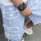 🩳 50% RABATT NU!🔥 Herr Rivna Jeansshorts – Djärv Street Style & Sommarkomfort – Distressed Denim Shorts 🛹
