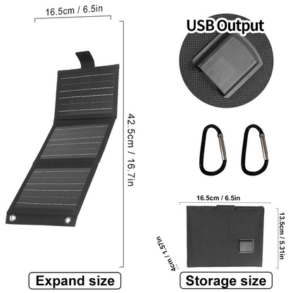 ☀️ 50% RABATT NU! 🔋 Portabel Solpanel med USB-laddning – Hopfällbar, Väderbeständig & 10W Effekt 🏕️