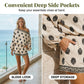 🌴 50% RABATT NU!👙 Böhemsik Off-Shoulder Jumpsuit Set – Vintage Tryck & Fickor – Avslappnad Semesterklänning 📸