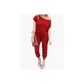 Avslappnad jumpsuit för dam med baraxlad design och korta ärmar