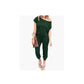 Avslappnad jumpsuit för dam med baraxlad design och korta ärmar