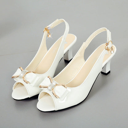 Kvinnors Eleganta Peep-toe Slingback Sandaler