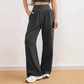 👖 50% RABATT NU! 💨 Kvinnors Högmidjade Vida Sweatpants – Ultrasofta, Andningsbara & Med Fickor – Perfekta För Hela Dagen ✨