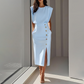 👗 50% RABATT! ✨Dam Midiklänning med Elegant Slits