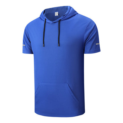 Herrhoodie med korta ärmar för fritid