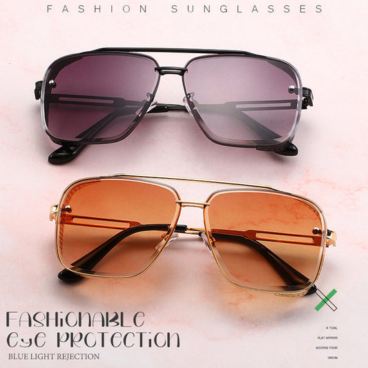 🕶️ 50% RABATT! ✨ Retro Dubbel Bridge Metallram Solglasögon – UV400 Skydd, Klassisk Design & Perfekt För En Tidlös Stil I Sommar ☀️