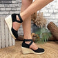 🌼 BEGRÄNSAD TID: 50 % RABATT! 👡 Espadriller med kilklack för dam – sluten tå, korsade remmar, bohemisk stil 🌴