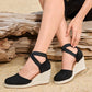 🌼 BEGRÄNSAD TID: 50 % RABATT! 👡 Espadriller med kilklack för dam – sluten tå, korsade remmar, bohemisk stil 🌴