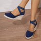 🌼 BEGRÄNSAD TID: 50 % RABATT! 👡 Espadriller med kilklack för dam – sluten tå, korsade remmar, bohemisk stil 🌴