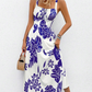 Dam Klänning med Blommönster och Spaghettiband