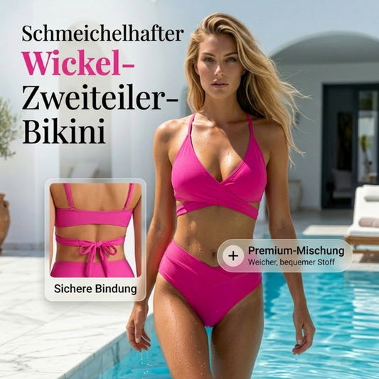 Sexig tvådelad bikini med snörning för dam