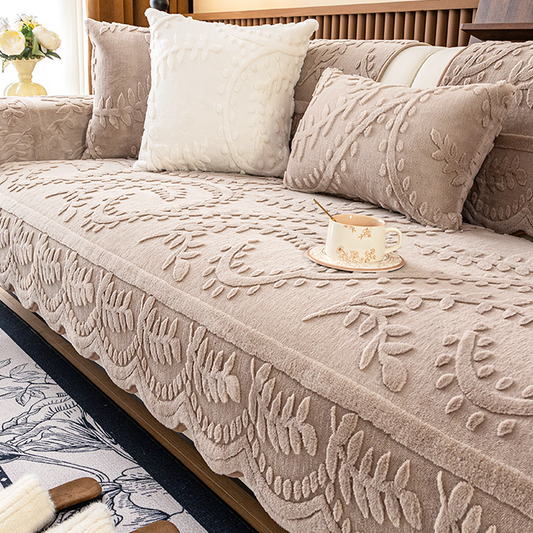 🛋️ 50% RABATT!✨ Mjukt soföverdrag i imiterad kaninpäls med halkskydd för stabil placering🌿