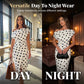 👗 TIDSBEGRÄNSAT 50% RABATT! ✨ Vit & Svart Prickig Asymmetrisk Klänning – Off-Shoulder, Rynkad Överdel, Sidoslits 🌸