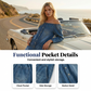 Axelbandslös denimjumpsuit med vida ben – Avslappnad stil, luftig passform och perfekt för sommar och semester