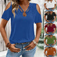 Women's Cold Shoulder V-Neck Top with Ring Detail