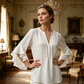 👚 50% RABATT NU!🦋 Dam V-ringad Volangtopp – Flödande & Lätt – Elegant Casual Blus ✨