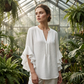 👚 50% RABATT NU!🦋 Dam V-ringad Volangtopp – Flödande & Lätt – Elegant Casual Blus ✨