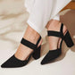 🔥 50% RABATT på utvalda produkter🎉Spetsiga pumps med blockklack och slingback